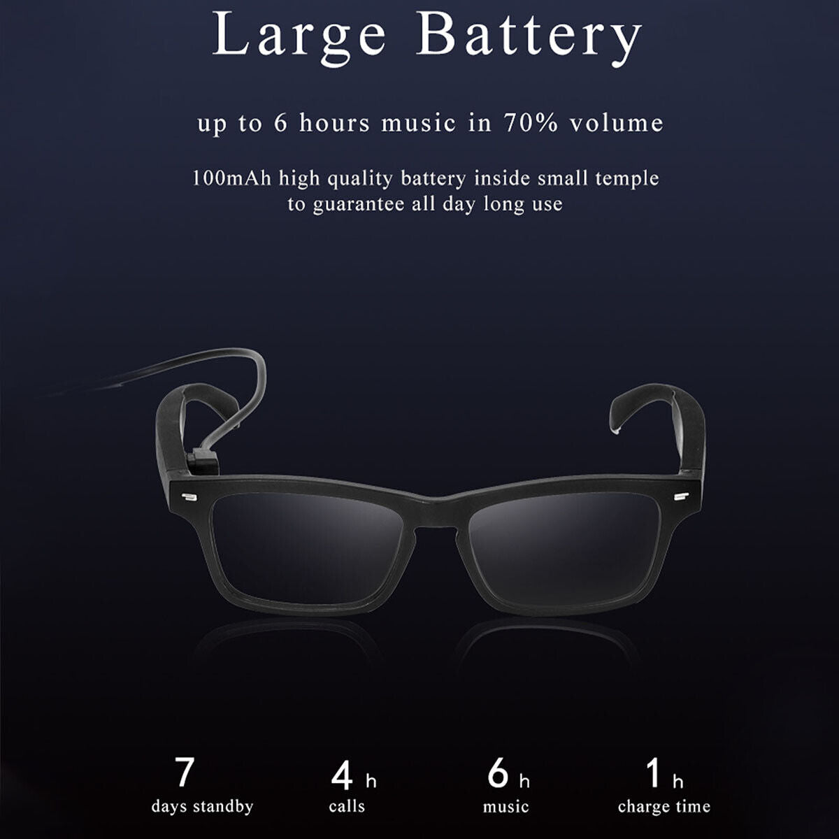 Polarized Smart Sunglasses Bluetooth5.0 Glasses Music Stereo Speaker Mic Calling