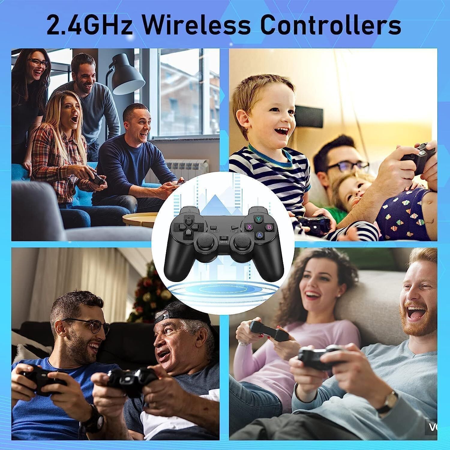 Xmas 4K Retro Game Stick Console Plug Play 20000+ Games 2 Wireless Controllers