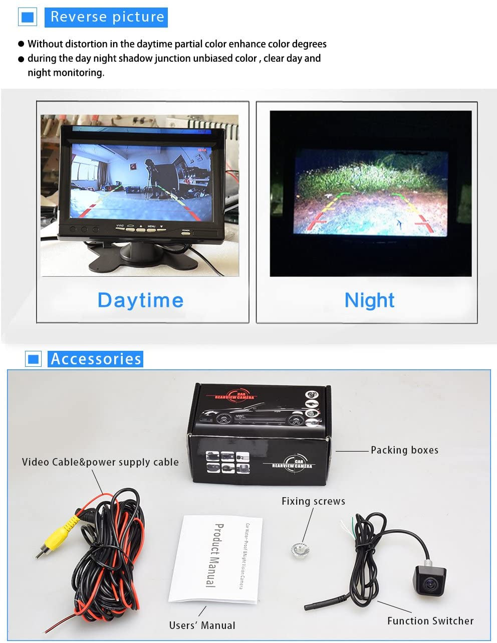Camara Trasera HD De Reversa Para Auto Carro Coche Universal Con Vision Nocturna