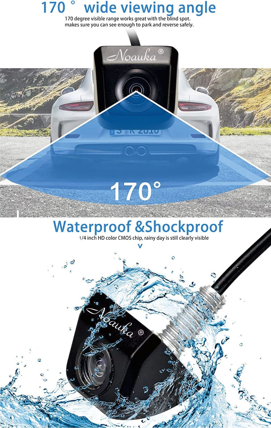 Camara Trasera HD De Reversa Para Auto Carro Coche Universal Con Vision Nocturna