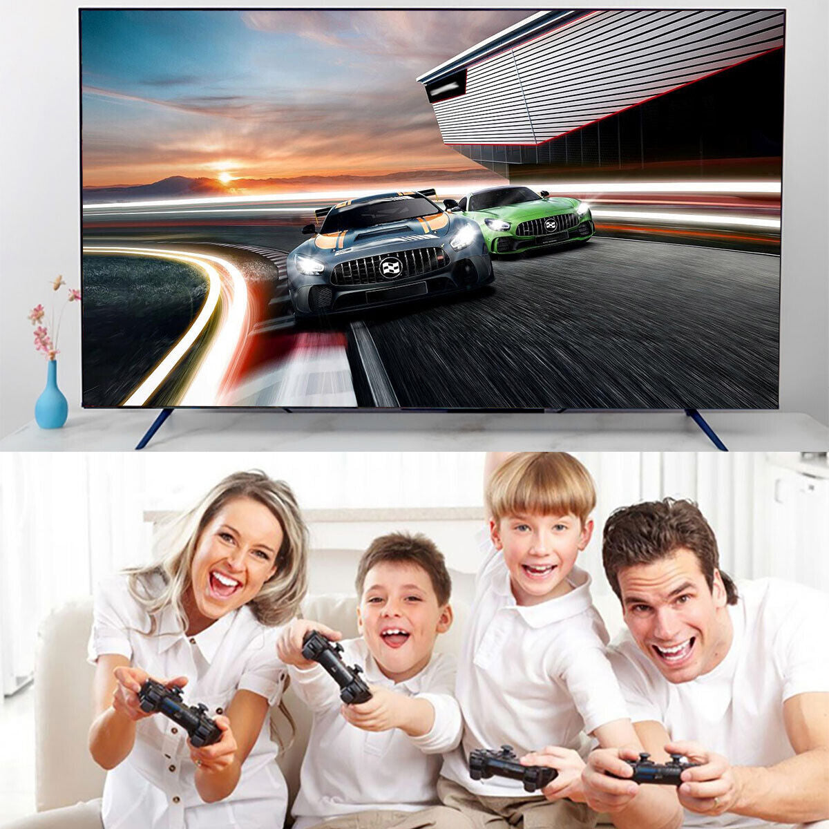 Xmas 4K Retro Game Stick Console Plug Play 20000+ Games 2 Wireless Controllers
