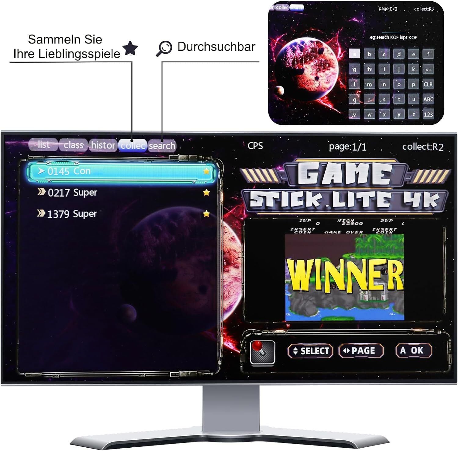 Xmas 4K Retro Game Stick Console Plug Play 20000+ Games 2 Wireless Controllers