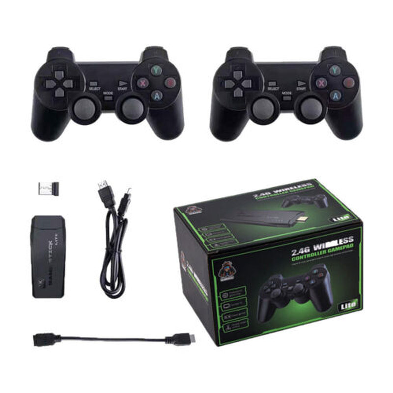 Xmas 4K Retro Game Stick Console Plug Play 20000+ Games 2 Wireless Controllers